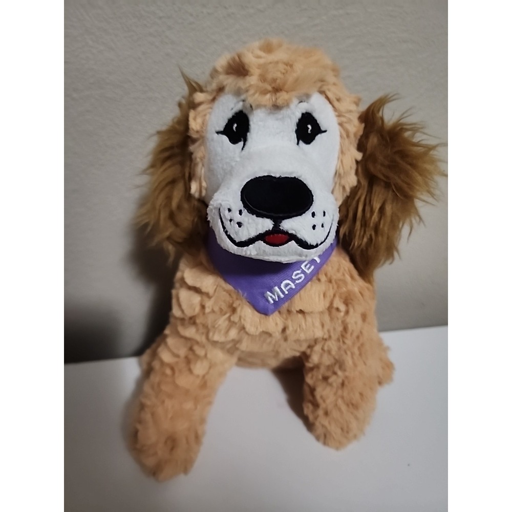 Masey‎ Plush Golden Retriever Dog Puppy Purple Bandana Stuffed Animal